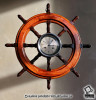 «Адмиралтейские» яхтенные часы-штурвал с боем - Необычный ценный сувенир, подарок офицеру моряку, подарок на Новый Год - винтажные механические каютные часы с боем. Эти часы вставлены в корабельный штурвал, выполненный из массива ценных пород древесины купите с курьерской доставкой «Адмиралтейские» яхт