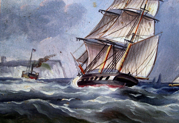 Морской пейзаж, неизвестный художник, Англия конец 19 века